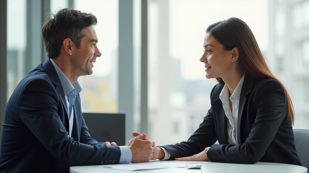 Два профессионала обсуждают стратегию общения в офисной среде