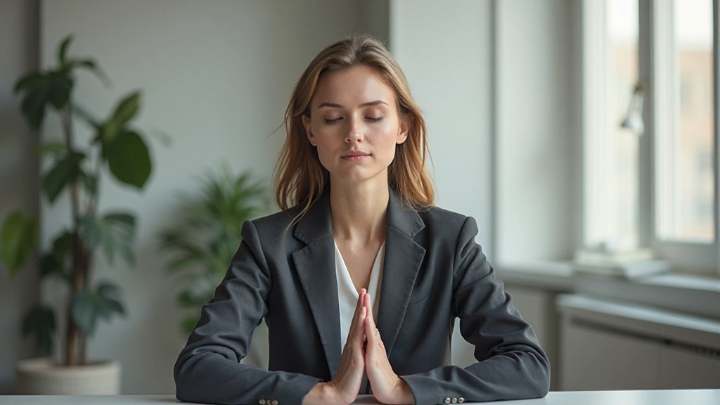 Женщина демонстрирует спокойствие и самоконтроль в работе